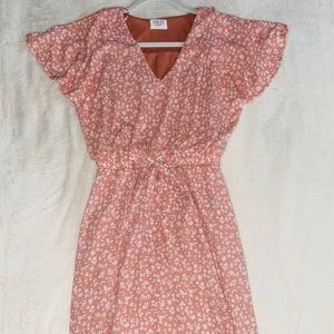 Pink/Coral tea length dress